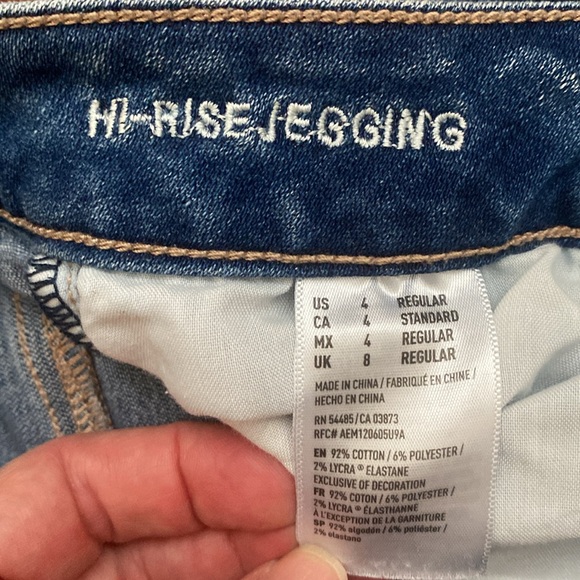 American Eagle Outfitters Dark Blue Women's Hi Rise Super Stretch Jeggings - Picture 3 of 9